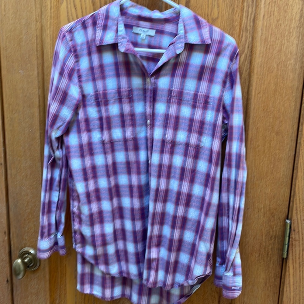 Excellent used condition madewell flannel shirt purple
